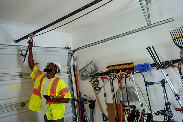 Professional Garage Door Panel Replacement technician working in Inman, KS